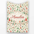 Minimal Christmas Tree Scandinavian Neutral Seamless Pattern Lovely  Personalised Custom Name Super Soft Fleece Blanket Bed Sofa Throw