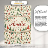 Minimal Christmas Tree Scandinavian Neutral Seamless Pattern Lovely  Personalised Custom Name Super Soft Fleece Blanket Bed Sofa Throw