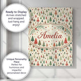 Personalised Name Minimal Christmas Tree Scandinavian Neutral Custom Contemporary Display Canvas Wall Art Print Decor Picture Ready to Hang