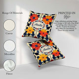 Custom Name Abstract Bold Floral Bloom Symmetry Seamless Pattern Square Filled Cushion Throw Pillow Sofa Bed Home Decor Zip Washable UK Made