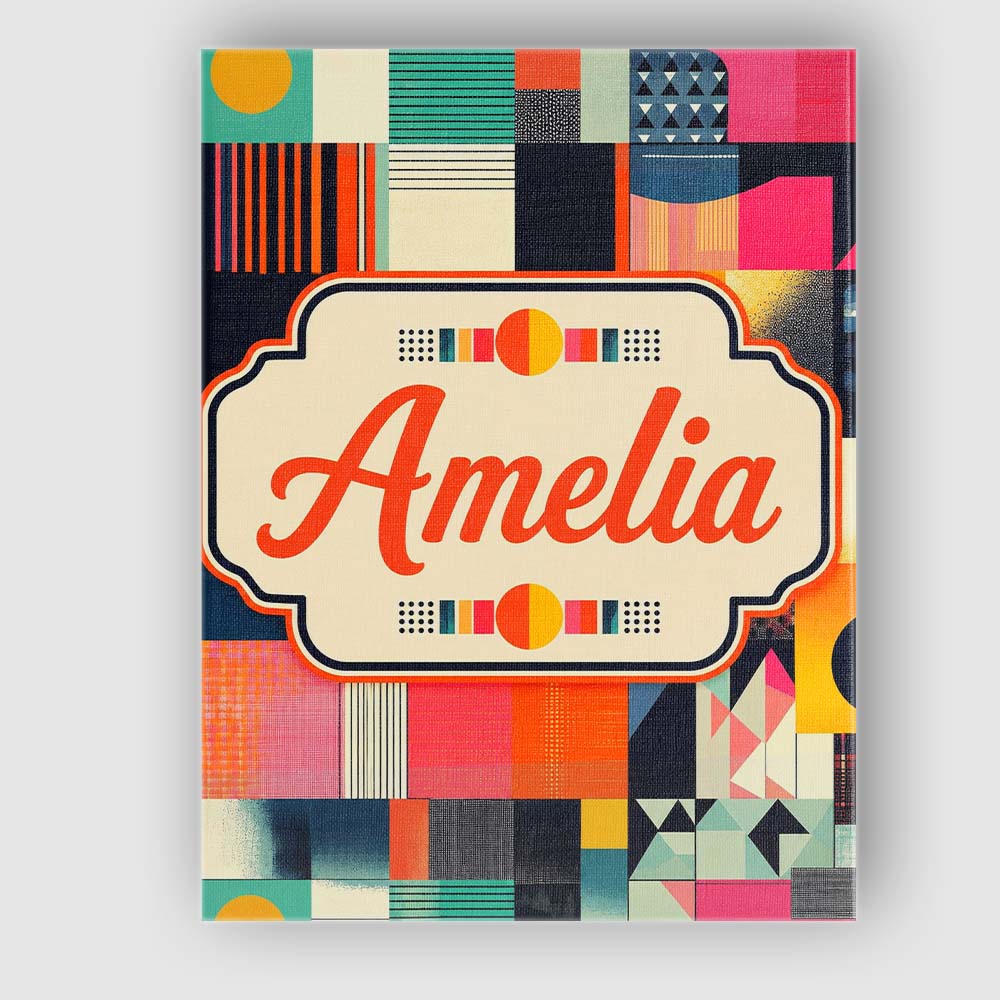 Personalised Name Abstract Patchwork Custom Premium Decorative Design Modern Room Accent Canvas Wall Art Print Decor Picture Ready to Hang