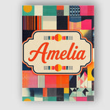 Personalised Name Abstract Patchwork Custom Premium Decorative Design Modern Room Accent Canvas Wall Art Print Decor Picture Ready to Hang