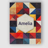 Personalised Name Abstract Textured Triangle Custom Bespoke  Contemporary Display Canvas Wall Art Print Decor Picture Ready to Hang