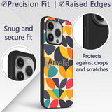 Abstract Modern Leaf Cut Shapes Minimal Style Custom Name Protective Phone Case Mobile Cover Durable Everyday Smartphone Shock Resistant