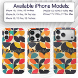 Abstract Modern Leaf Cut Shapes Minimal Style Custom Name Protective Phone Case Mobile Cover Durable Everyday Smartphone Shock Resistant