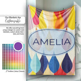 Abstract Gradient Teardrop Shapes Vertical Flow Seamless Pattern  Personalised Custom Name Super Soft Fleece Blanket Bed Sofa Throw