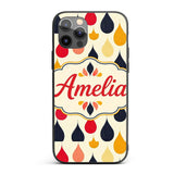 Abstract Hanging Teardrop Motif Minimal Seamless Custom Name Protective Phone Case Mobile Cover Durable Everyday Smartphone Shock Resistant