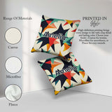 Custom Name Abstract Bold Starburst Shapes Art Pattern Name Cute Square Filled Cushion Throw Pillow Sofa Bed Home Decor Zip Washable UK Made