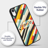 Abstract Diagonal Color Stripes Printed Design Custom Name Protective Phone Case Mobile Cover Durable Everyday Smartphone Shock Resistant