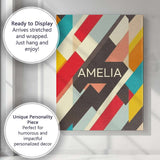 Personalised Name Abstract Bold Layered Custom  Modern Room Accent Elegant Feature Canvas Wall Art Print Decor Picture Ready to Hang