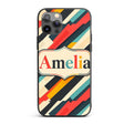 Abstract Angled Color Block Stripes Contemporary Custom Name Protective Phone Case Mobile Cover Durable Everyday Smartphone Shock Resistant
