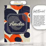 Abstract Organic Curved Shapes Bold Modern Seamless Pattern Name  Personalised Custom Name Super Soft Fleece Blanket Bed Sofa Throw