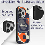Abstract Organic Curved Shapes Printed Design Custom Name Protective Phone Case Mobile Cover Durable Everyday Smartphone Shock Resistant