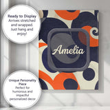 Personalised Name Abstract Organic Curved Custom  Unique Gift Idea Elegant Feature Canvas Wall Art Print Decor Picture Ready to Hang