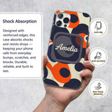 Abstract Organic Curved Shapes Printed Design Custom Name Protective Phone Case Mobile Cover Durable Everyday Smartphone Shock Resistant
