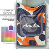 Abstract Organic Curved Shapes Bold Modern Seamless Pattern Name  Personalised Custom Name Super Soft Fleece Blanket Bed Sofa Throw