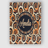 Personalised Name Abstract Spiral Swirl Custom  Modern Room Accent Elegant Feature Canvas Wall Art Print Decor Picture Ready to Hang