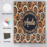 Personalised Name Abstract Spiral Swirl Custom  Modern Room Accent Elegant Feature Canvas Wall Art Print Decor Picture Ready to Hang