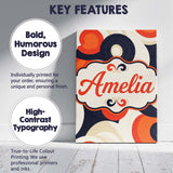 Personalised Name Abstract Swirl Shapes Custom  Modern Room Accent Elegant Feature Canvas Wall Art Print Decor Picture Ready to Hang