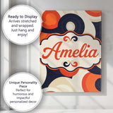 Personalised Name Abstract Swirl Shapes Custom  Modern Room Accent Elegant Feature Canvas Wall Art Print Decor Picture Ready to Hang