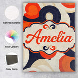 Personalised Name Abstract Swirl Shapes Custom  Modern Room Accent Elegant Feature Canvas Wall Art Print Decor Picture Ready to Hang