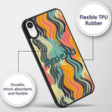 Abstract Wavy Lines Soft Pastel Flow Seamless Custom Name Protective Phone Case Mobile Cover Durable Everyday Smartphone Shock Resistant