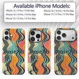 Abstract Wavy Lines Soft Pastel Flow Seamless Custom Name Protective Phone Case Mobile Cover Durable Everyday Smartphone Shock Resistant