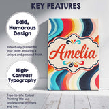 Personalised Name Abstract Flowing Gradient Custom  Bespoke Interior Contemporary Canvas Wall Art Print Decor Picture Ready to Hang