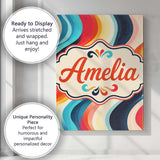 Personalised Name Abstract Flowing Gradient Custom  Bespoke Interior Contemporary Canvas Wall Art Print Decor Picture Ready to Hang