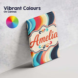Personalised Name Abstract Flowing Gradient Custom  Bespoke Interior Contemporary Canvas Wall Art Print Decor Picture Ready to Hang