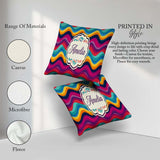Custom Name Abstract Curved Ribbon Layers Bright Motion Seamless Square Filled Cushion Throw Pillow Sofa Bed Home Decor Zip Washable UK Made