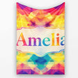 Abstract Kaleidoscope Prism Shapes Vibrant Symmetry Seamless  Personalised Custom Name Super Soft Fleece Blanket Bed Sofa Throw