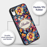 Abstract Cubist Mosaic Shapes Artistic Color Custom Name Protective Phone Case Mobile Cover Durable Everyday Smartphone Shock Resistant