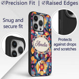 Abstract Cubist Mosaic Shapes Artistic Color Custom Name Protective Phone Case Mobile Cover Durable Everyday Smartphone Shock Resistant
