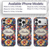 Abstract Cubist Mosaic Shapes Artistic Color Custom Name Protective Phone Case Mobile Cover Durable Everyday Smartphone Shock Resistant