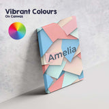 Personalised Name Abstract Pastel Paper Cut Custom  Bespoke Interior Contemporary Canvas Wall Art Print Decor Picture Ready to Hang