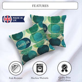 Custom Name Abstract Green Circle Shapes Century Modern Seamless Square Filled Cushion Throw Pillow Sofa Bed Home Decor Zip Washable UK Made