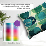 Custom Name Abstract Green Circle Shapes Century Modern Seamless Square Filled Cushion Throw Pillow Sofa Bed Home Decor Zip Washable UK Made