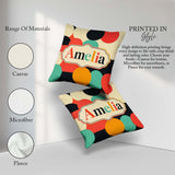 Custom Name Abstract Bold Color Circle Pop Art Geometric Shapes Square Filled Cushion Throw Pillow Sofa Bed Home Decor Zip Washable UK Made