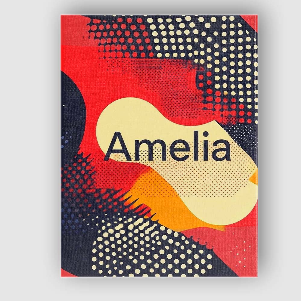 Personalised Name Abstract Halftone Pop Custom  Modern Room Accent Elegant Feature Canvas Wall Art Print Decor Picture Ready to Hang
