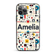 Abstract Bauhaus Geometric Shapes Primary Colors Custom Name Protective Phone Case Mobile Cover Durable Everyday Smartphone Shock Resistant