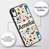 Abstract Bauhaus Geometric Shapes Primary Colors Custom Name Protective Phone Case Mobile Cover Durable Everyday Smartphone Shock Resistant