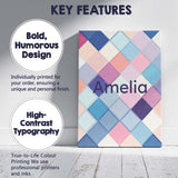 Personalised Name Abstract Modern Pastel Custom  Unique Gift Idea Elegant Feature Canvas Wall Art Print Decor Picture Ready to Hang