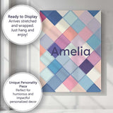 Personalised Name Abstract Modern Pastel Custom  Unique Gift Idea Elegant Feature Canvas Wall Art Print Decor Picture Ready to Hang