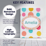 Personalised Name Abstract Colorful Polka Custom  Unique Gift Idea Elegant Feature Canvas Wall Art Print Decor Picture Ready to Hang