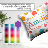 Custom Name Abstract Pastel Polka Soft Colorful Minimal Seamless Square Filled Cushion Throw Pillow Sofa Bed Home Decor Zip Washable UK Made