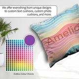 Custom Name Abstract Soft Gradient Wave Lines Flow Seamless Name Square Filled Cushion Throw Pillow Sofa Bed Home Decor Zip Washable UK Made