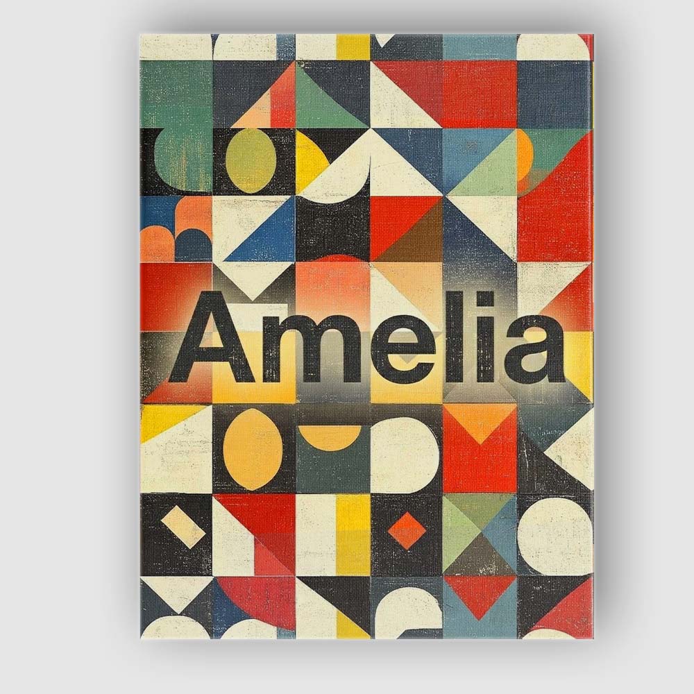 Personalised Name Abstract Geometric Custom Premium Decorative Design Modern Room Accent Canvas Wall Art Print Decor Picture Ready to Hang