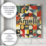 Personalised Name Abstract Geometric Custom Premium Decorative Design Modern Room Accent Canvas Wall Art Print Decor Picture Ready to Hang
