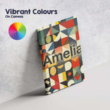 Personalised Name Abstract Geometric Custom Premium Decorative Design Modern Room Accent Canvas Wall Art Print Decor Picture Ready to Hang